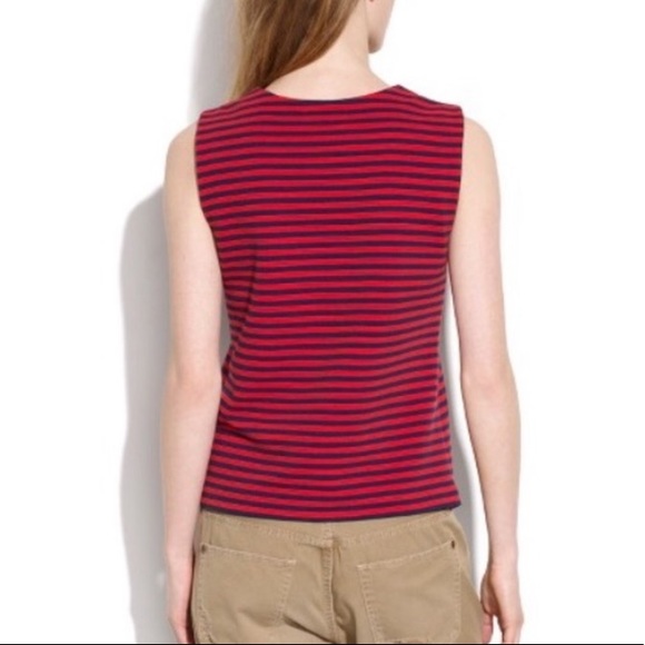 Madewell Crew Neck Striped Sleeveless Tank Top - Picture 7 of 7